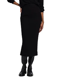 Woolen Pencil Midi-Skirt