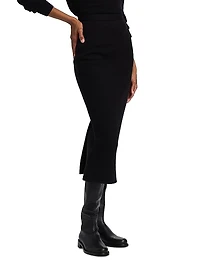 Woolen Pencil Midi-Skirt