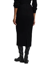 Woolen Pencil Midi-Skirt