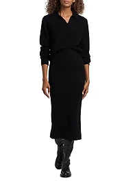 Woolen Pencil Midi-Skirt