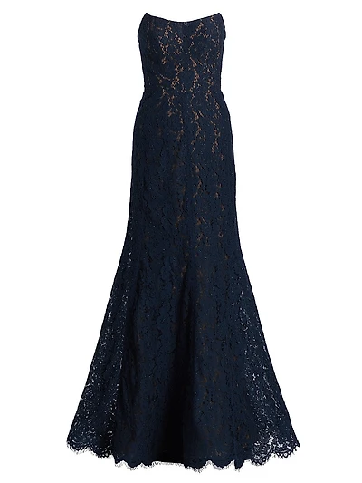 Strapless Lace Mermaid Gown