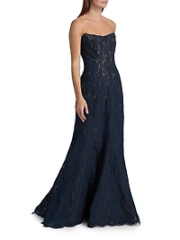 Strapless Lace Mermaid Gown