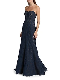 Strapless Lace Mermaid Gown