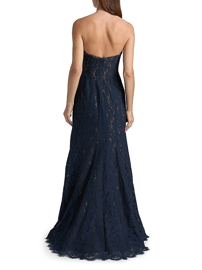 Strapless Lace Mermaid Gown