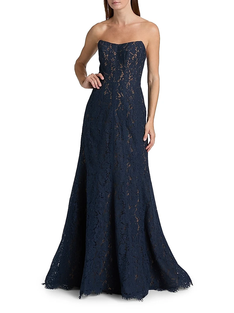 Strapless Lace Mermaid Gown