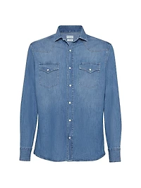 Lightweight Denim Easy Fit Western Shirt