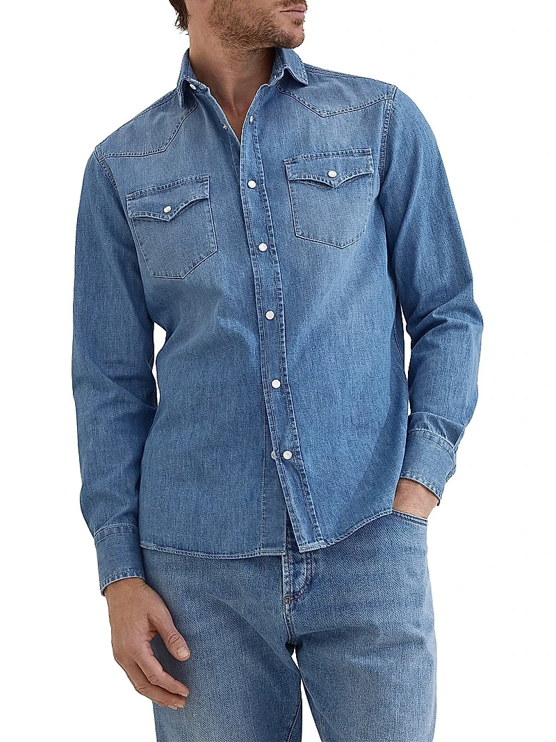 Lightweight Denim Easy Fit Western Shirt