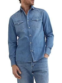 Lightweight Denim Easy Fit Western Shirt