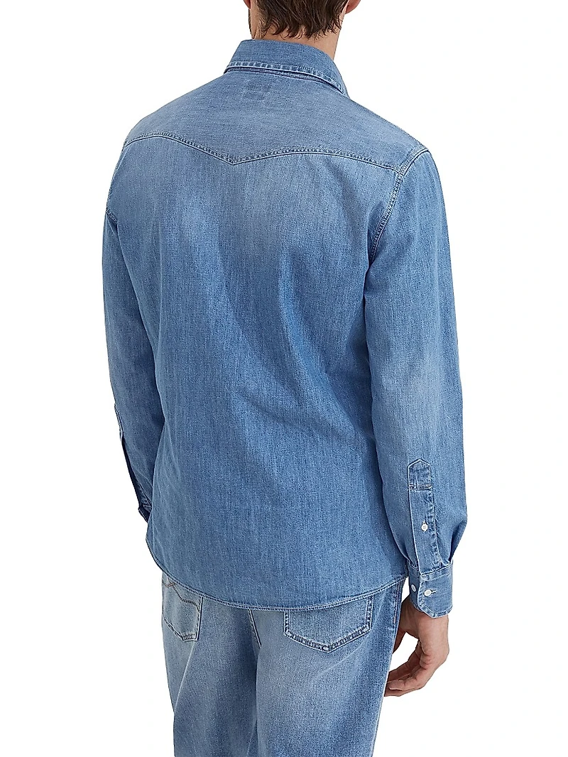 Lightweight Denim Easy Fit Western Shirt