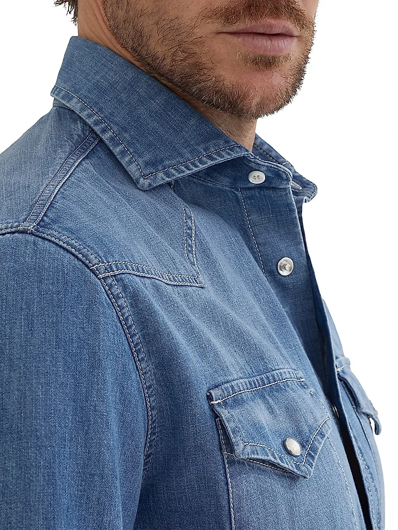Lightweight Denim Easy Fit Western Shirt
