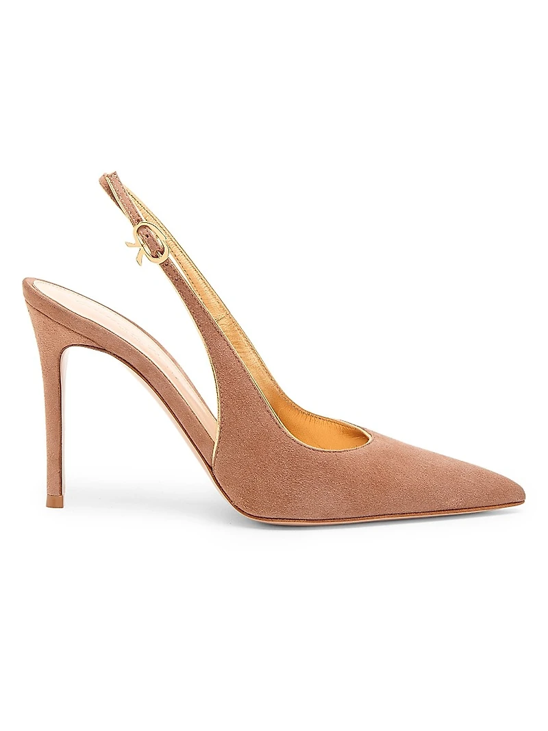 95MM Suede Slingback Pumps
