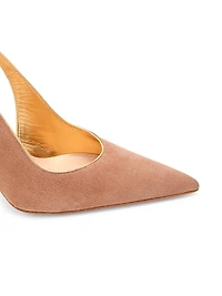 95MM Suede Slingback Pumps