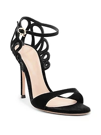 105MM Scalloped Suede Sandals