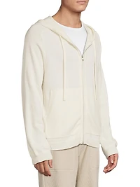 Cotton-Cashmere Zip-Front Hoodie