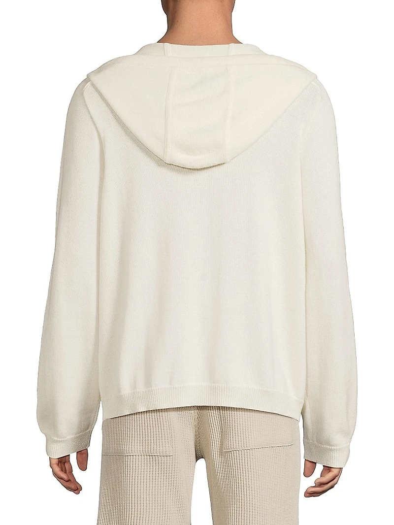 Cotton-Cashmere Zip-Front Hoodie