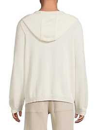 Cotton-Cashmere Zip-Front Hoodie