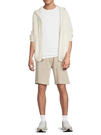 Cotton-Cashmere Zip-Front Hoodie