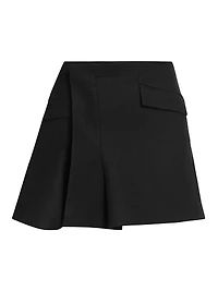 Melton Wool Wrap Miniskirt
