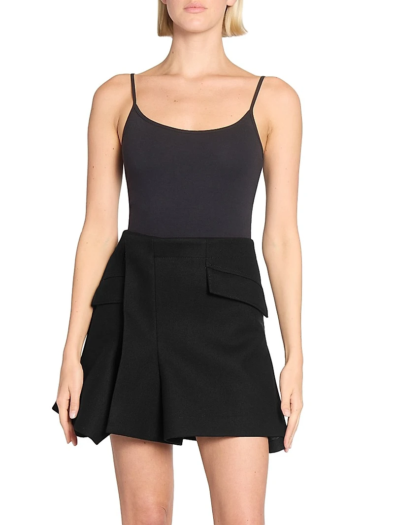 Melton Wool Wrap Miniskirt