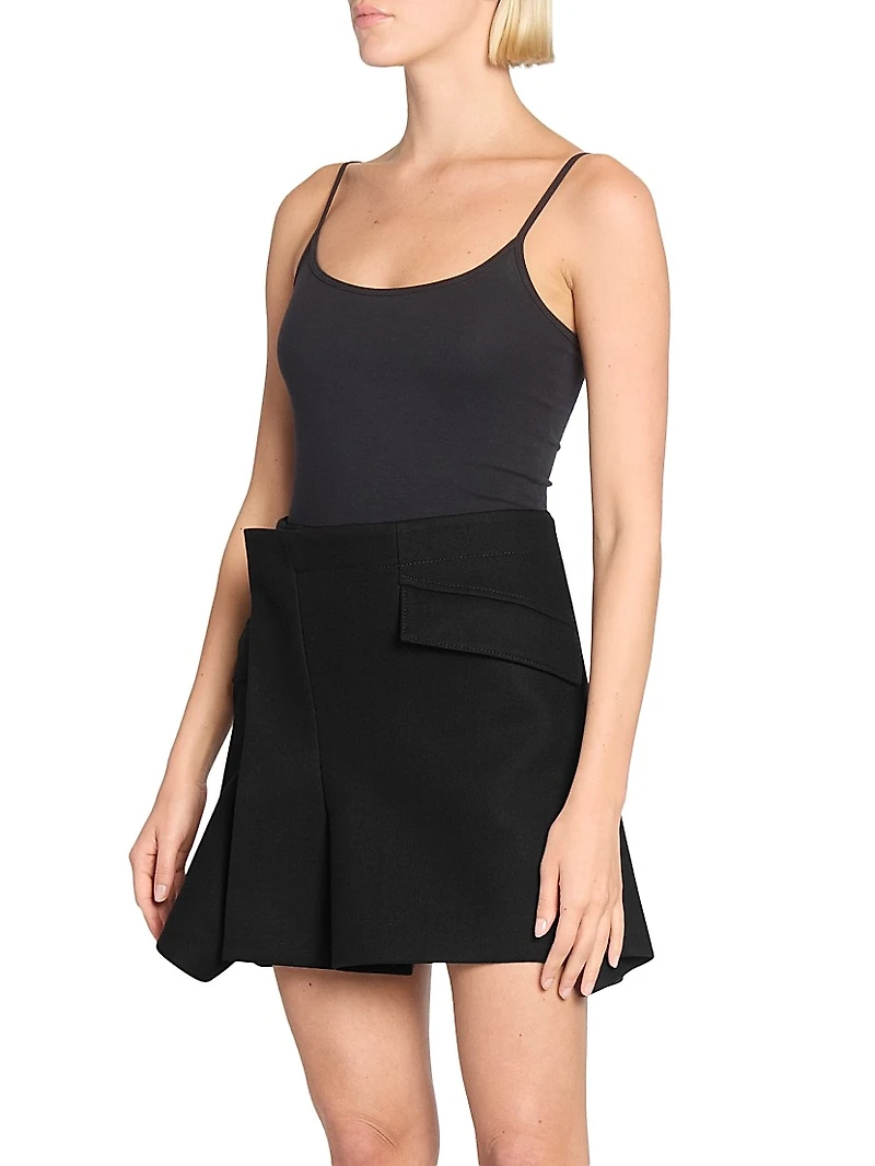Melton Wool Wrap Miniskirt