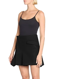 Melton Wool Wrap Miniskirt