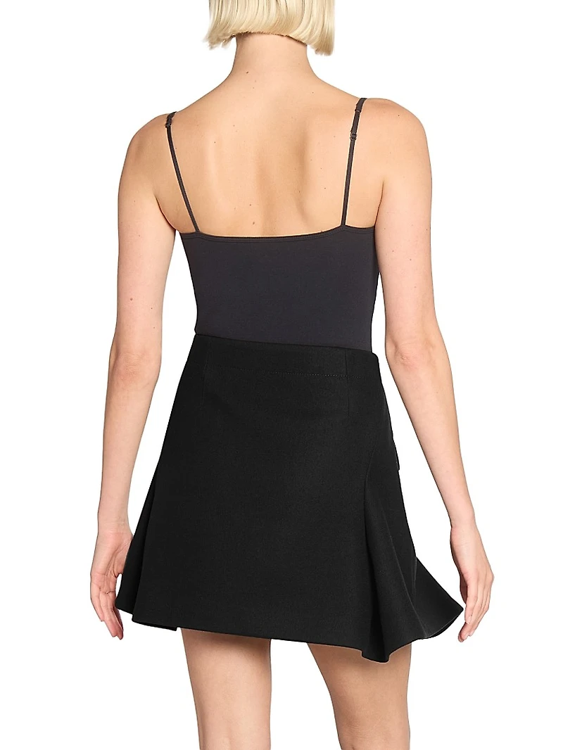 Melton Wool Wrap Miniskirt