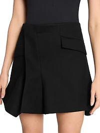 Melton Wool Wrap Miniskirt