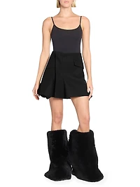 Melton Wool Wrap Miniskirt