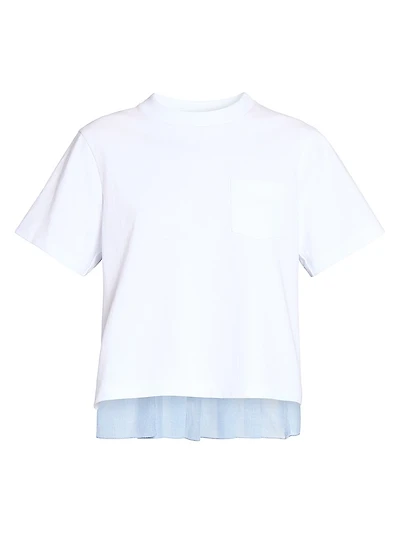 Cotton Jersey & Denim T-Shirt