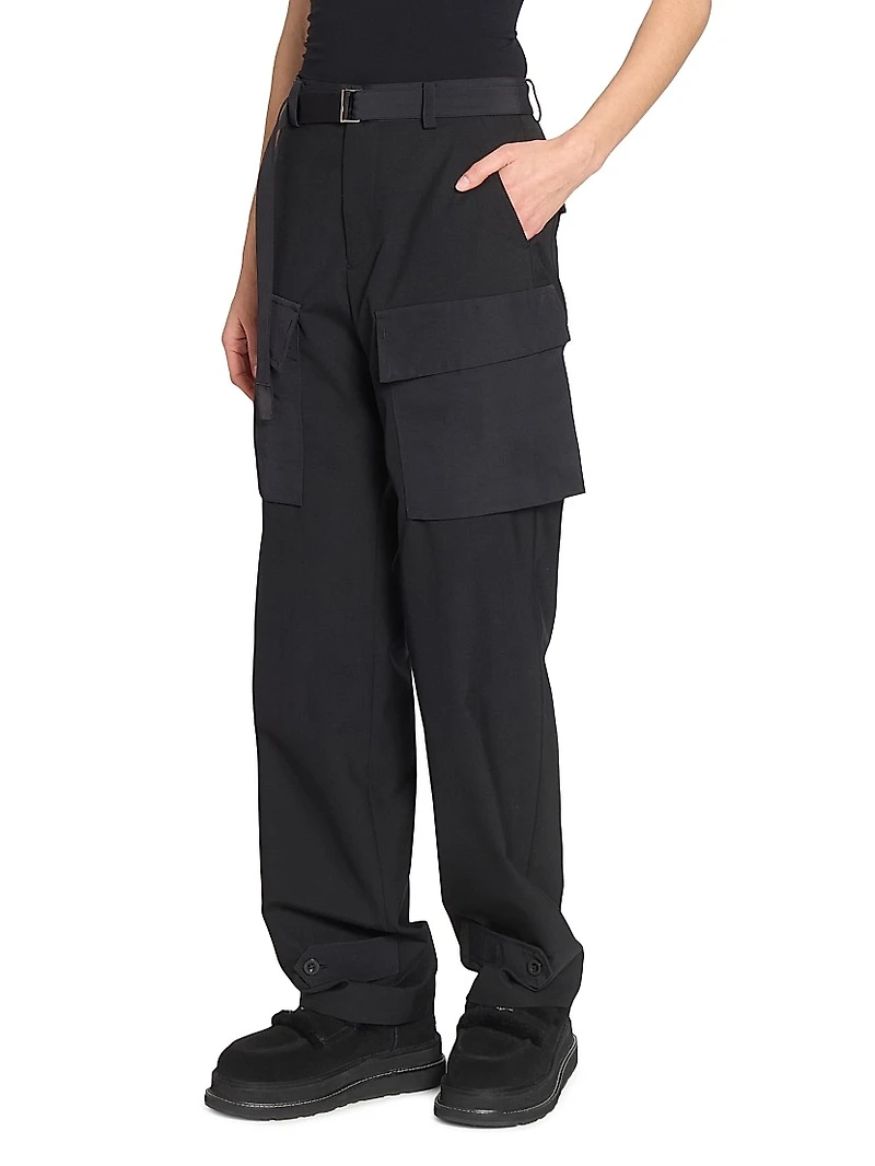Cotton Cargo Suiting Pants