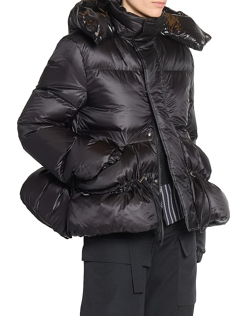 Hooded Blouson Puffer Jacket