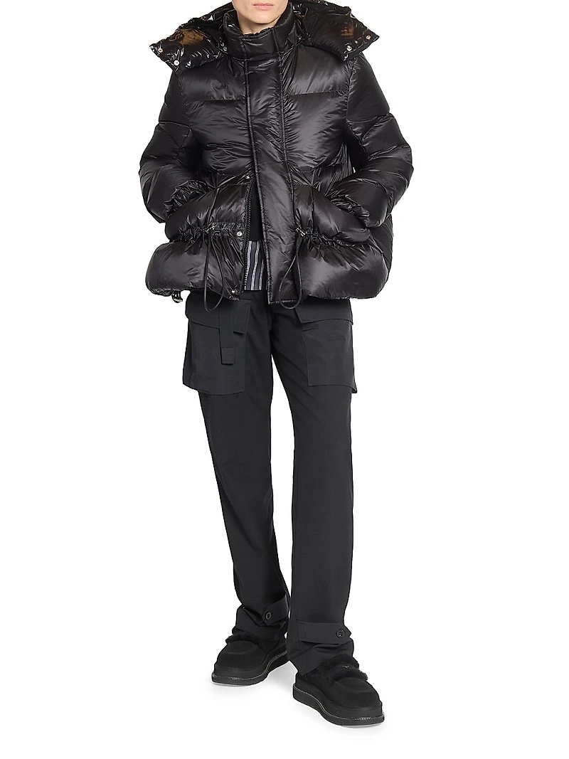 Hooded Blouson Puffer Jacket