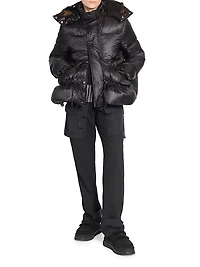 Hooded Blouson Puffer Jacket