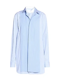Striped Poplin Mini Shirtdress