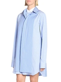 Striped Poplin Mini Shirtdress