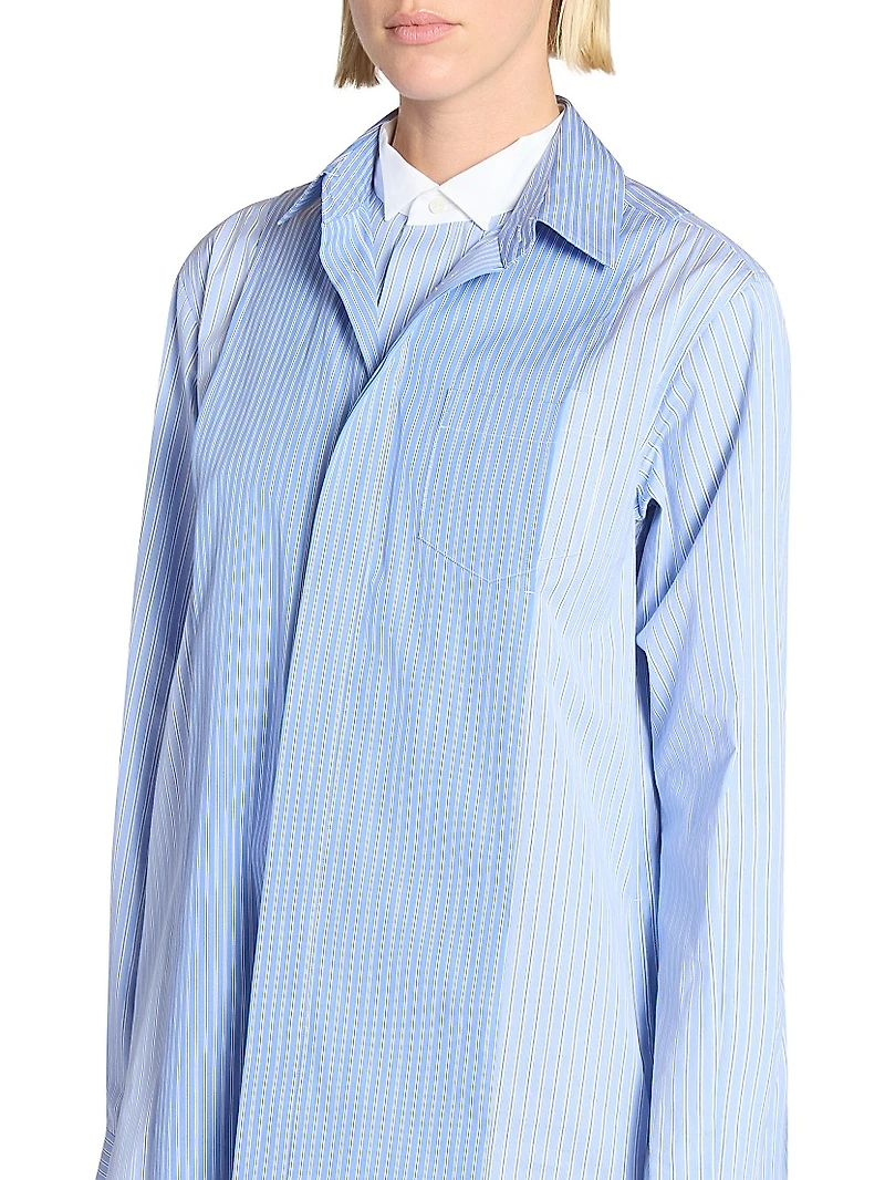 Striped Poplin Mini Shirtdress