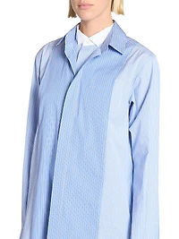 Striped Poplin Mini Shirtdress