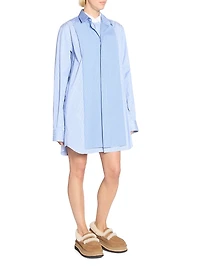 Striped Poplin Mini Shirtdress