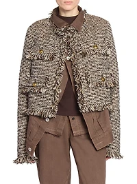 Wool-Blend Layered Tweed Jacket