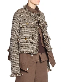 Wool-Blend Layered Tweed Jacket