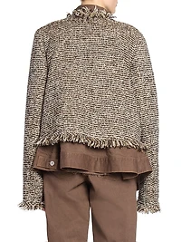 Wool-Blend Layered Tweed Jacket
