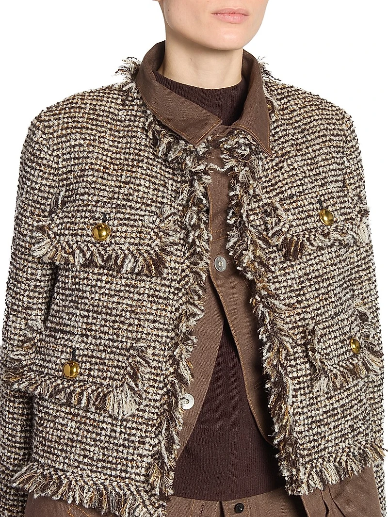 Wool-Blend Layered Tweed Jacket