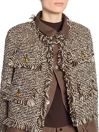Wool-Blend Layered Tweed Jacket