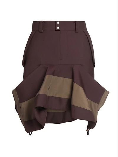 Asymmetric Knee-Length Skirt