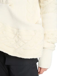 Cable-Knit Wool-Blend Peplum Sweater