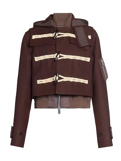 Wool-Blend Hooded Jacket
