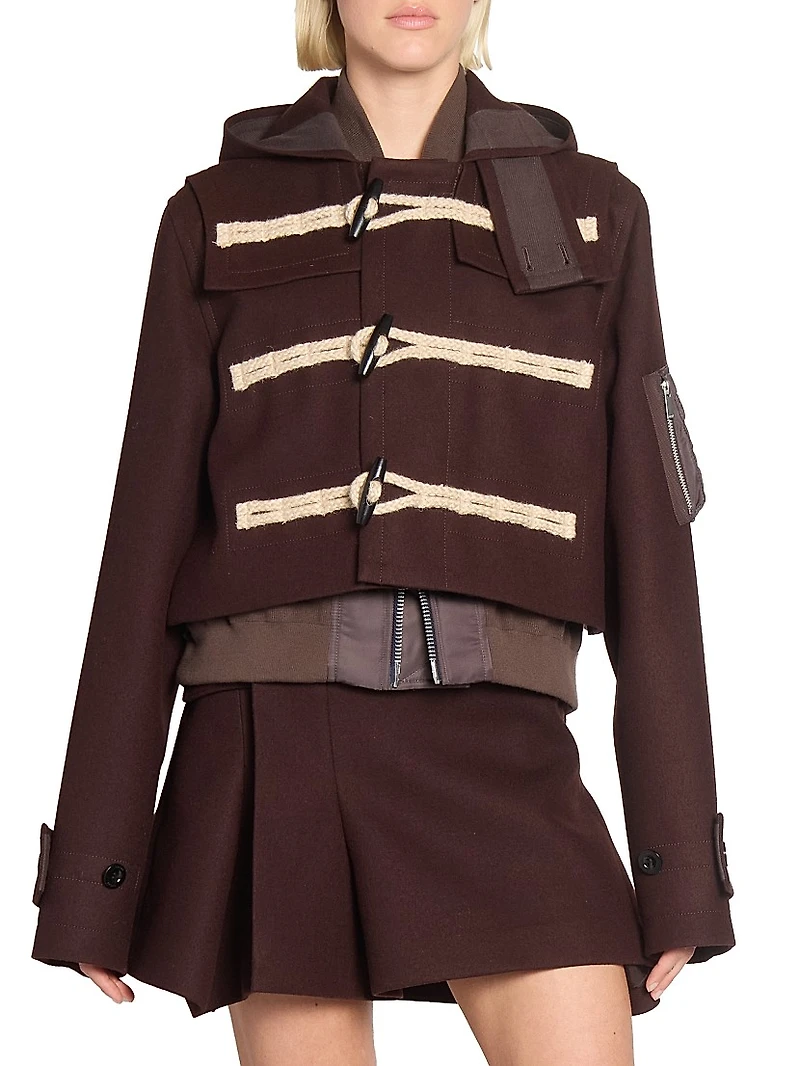 Wool-Blend Hooded Jacket