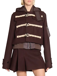 Wool-Blend Hooded Jacket