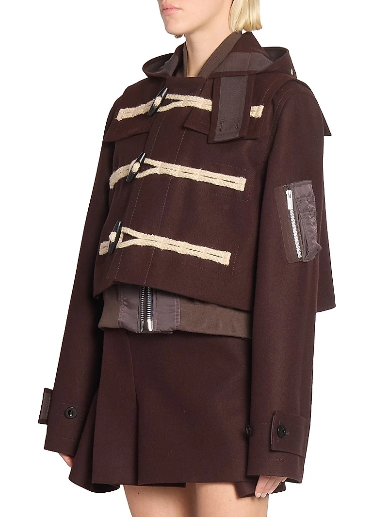 Wool-Blend Hooded Jacket