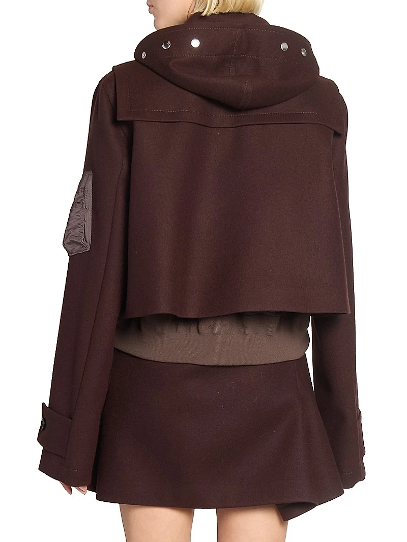 Wool-Blend Hooded Jacket